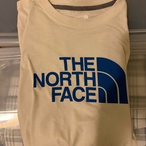 Cream north face long sleeve